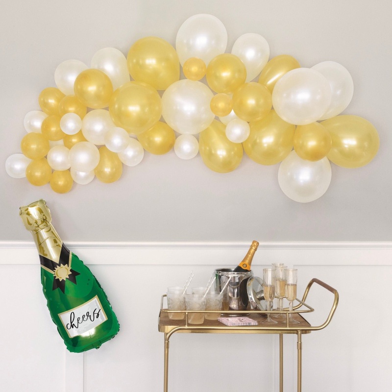White & Gold Champagne Balloon Arch