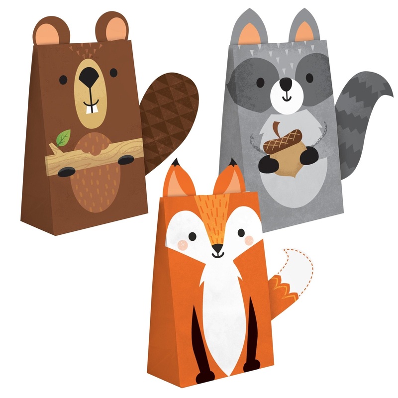 Woodland Party Character Favor Bags