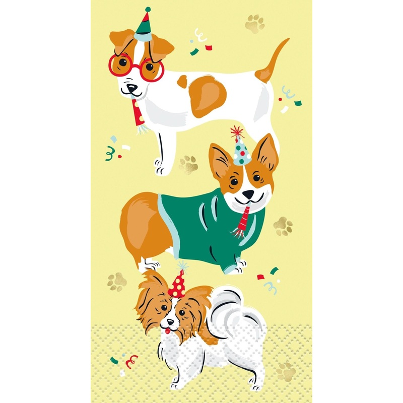 Yellow Dog Birthday Napkins 16ct
