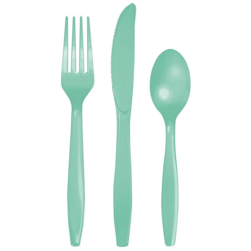 24-Set Plain Mint Cutlery