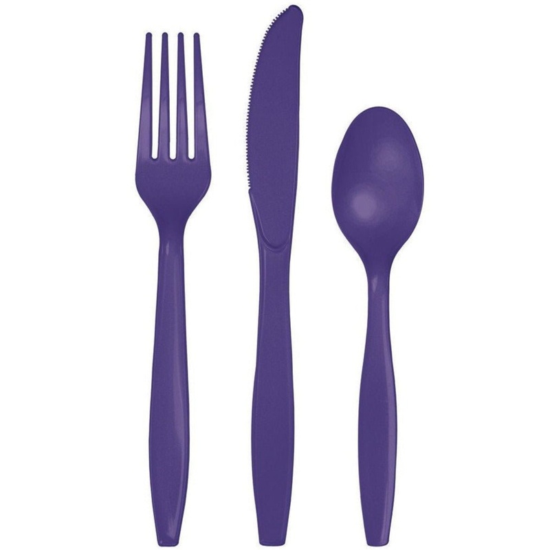 24-Set Purple Cutlery