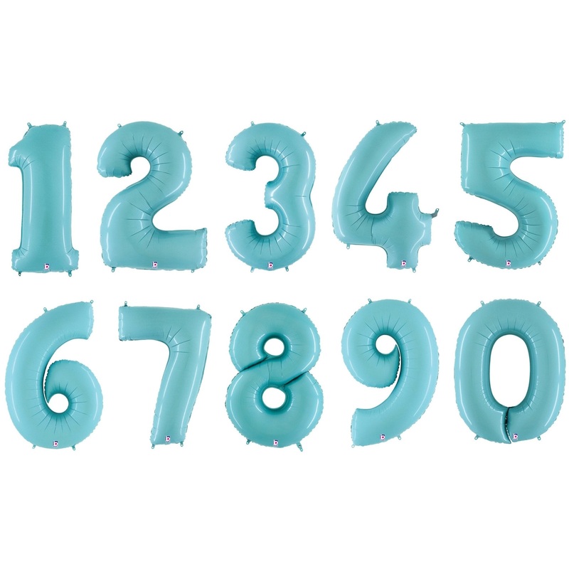 40" Pastel Blue Number Balloons