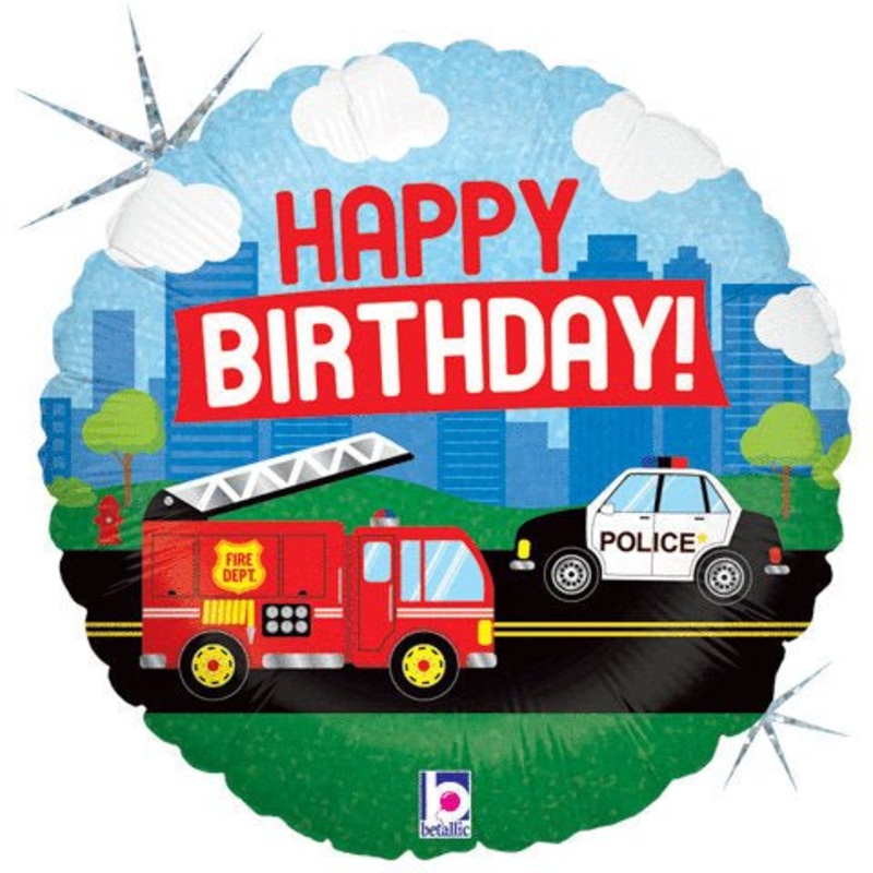 Birthday Balloon Emergency Vehicles