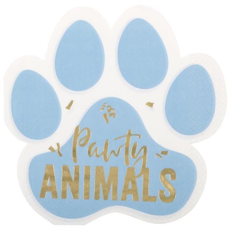 Blue Paw Print Napkins 16ct