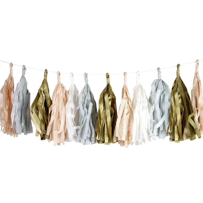 Blush Pink & Gold Tassel Garland