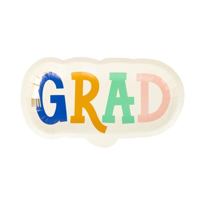 Colorful GRAD Shaped Plates 8ct