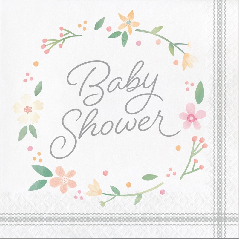 Floral "Baby Shower" Napkins