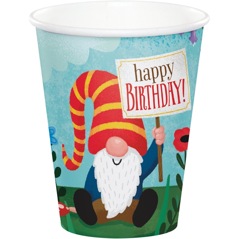 Gnome Birthday Paper Cups