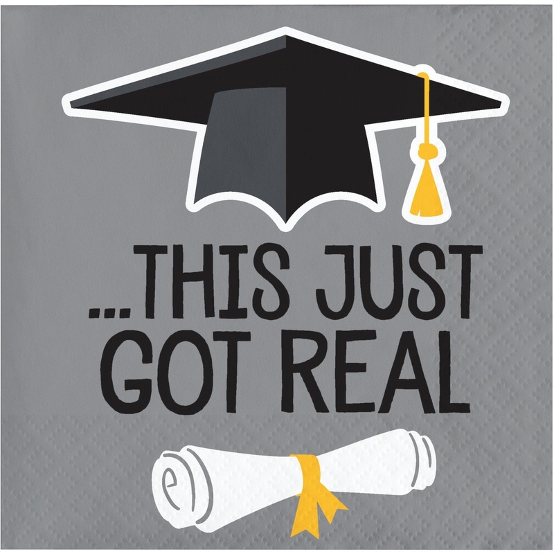 Graduation "This Just Got Real" Drink Napkins