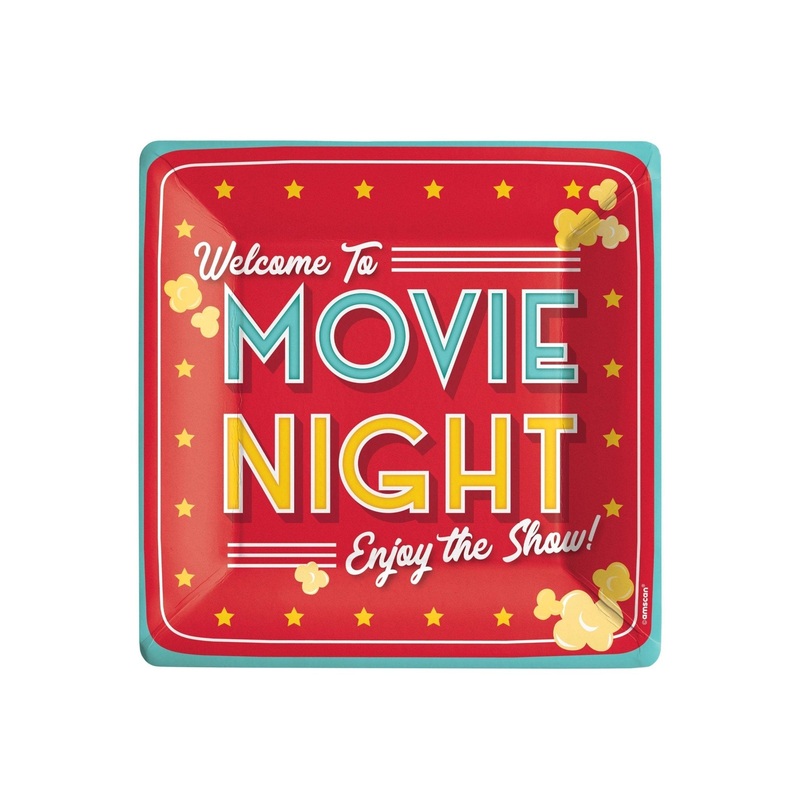 Large Movie Night Plates 20ct