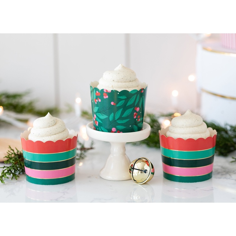 Pink & Red Christmas Food Baking Cups 50ct