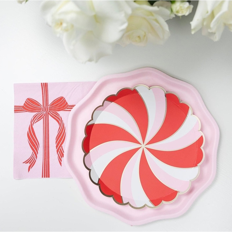 Pink & Red Christmas Plates