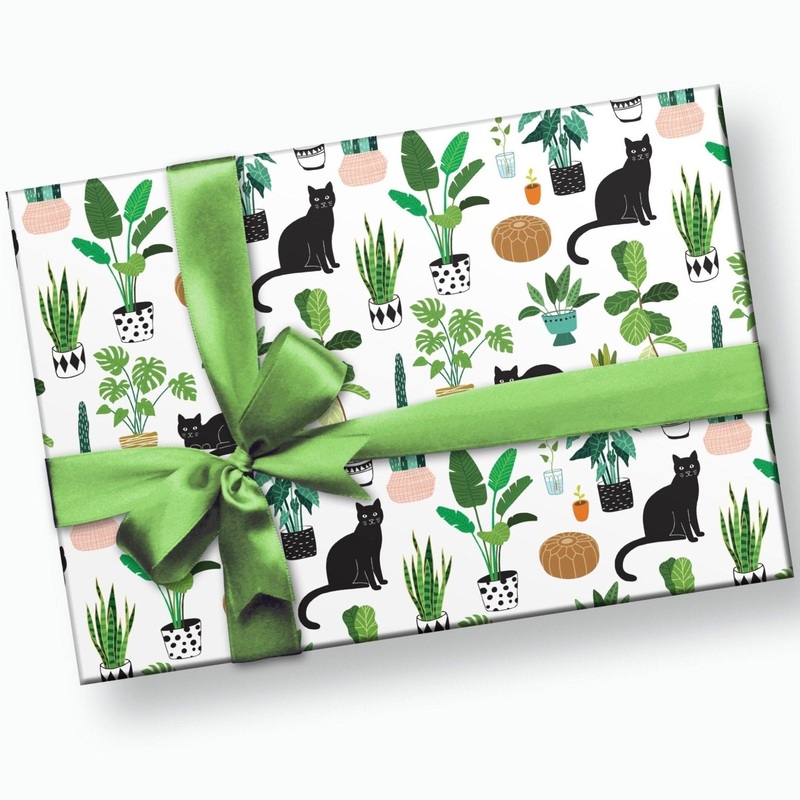 Plants & Cats Gift Wrapping Paper