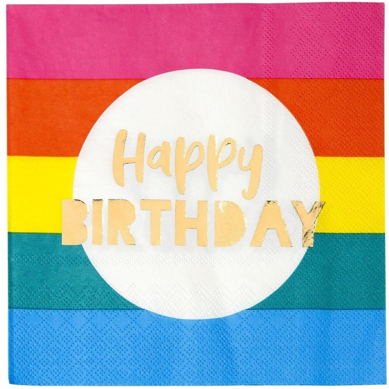 Rainbow "Happy Birthday" Napkins