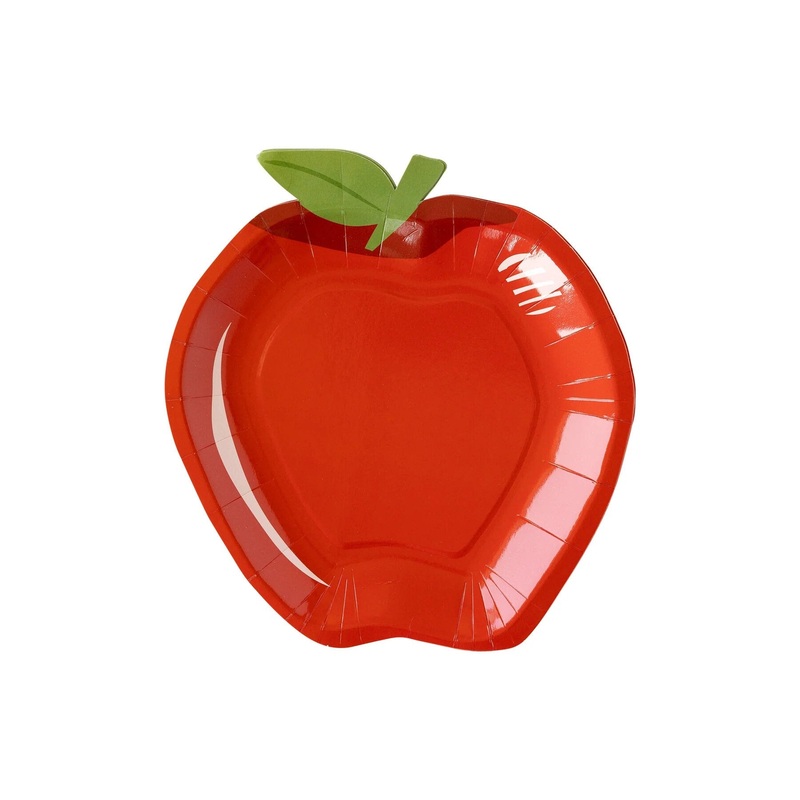 Red Apple Shaped Paper Plates 8ct