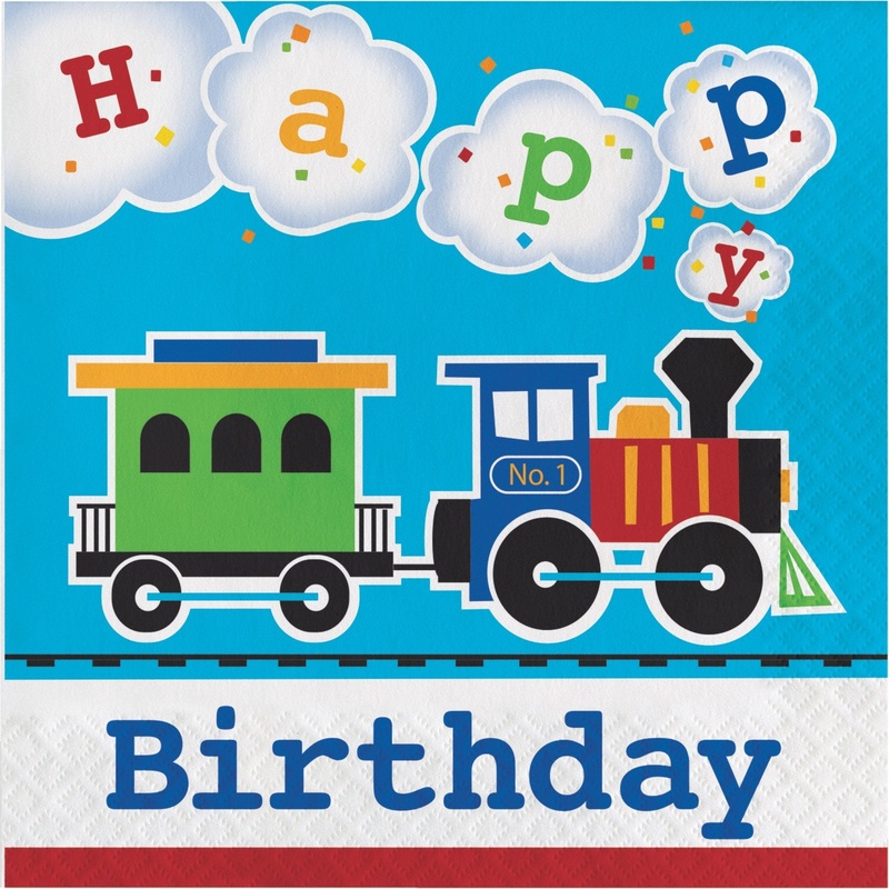 Train Party "Happy Birthday" Napkins