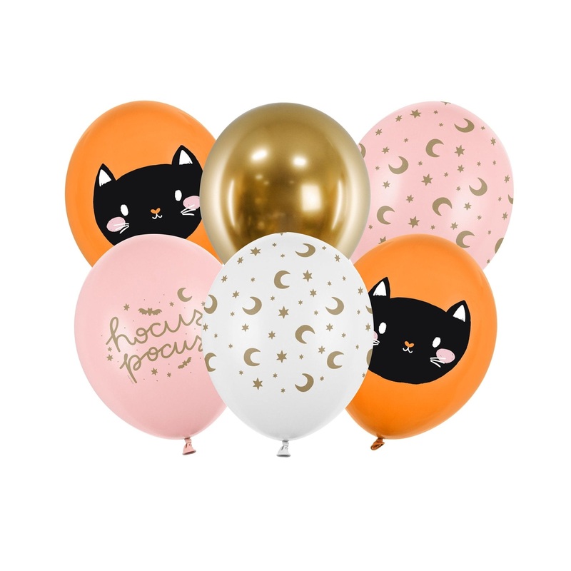 Assorted Pink, Gold & Orange Halloween Balloons 6ct