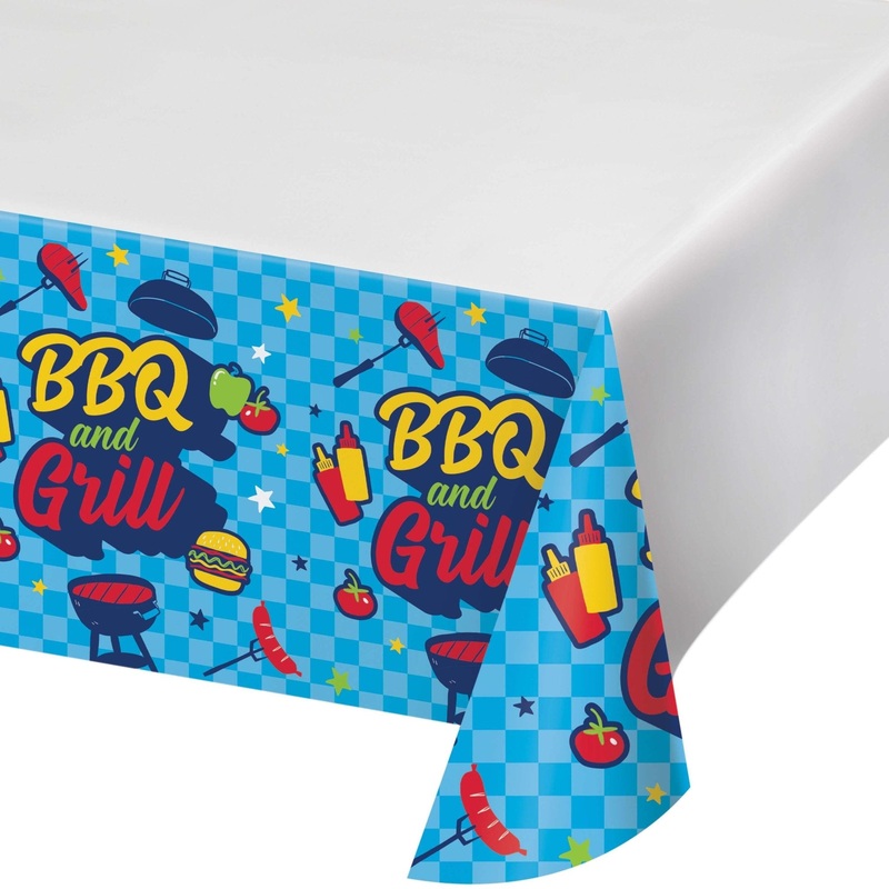 BBQ Grill Party Paper Tablecloth 54" x 96"