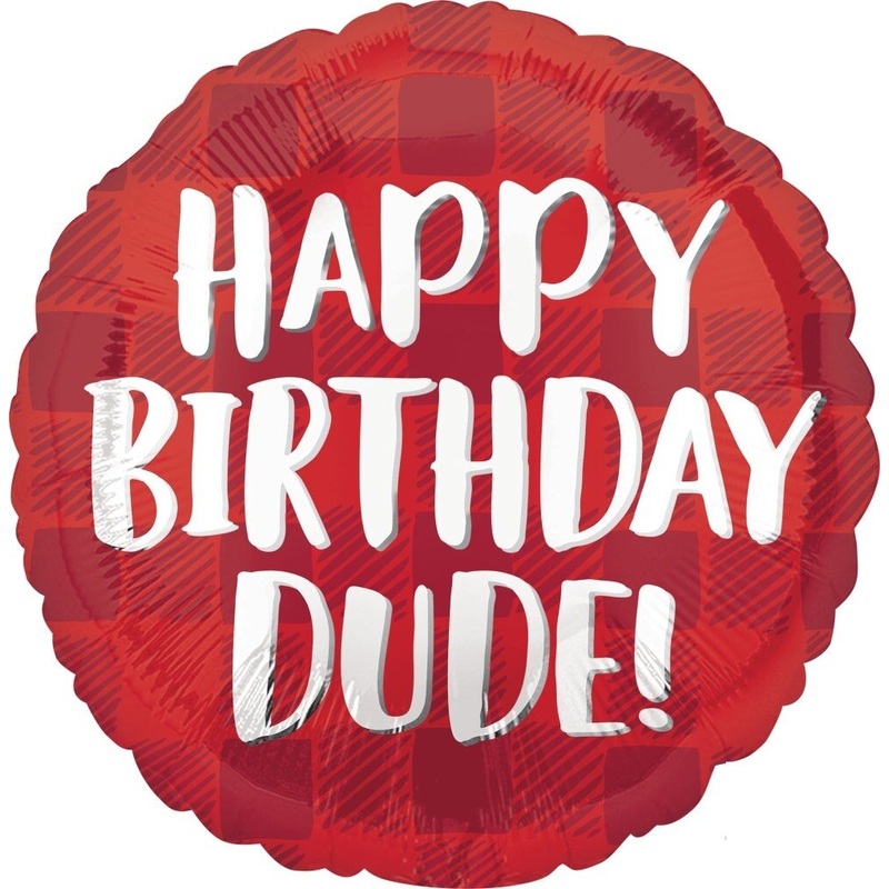 Buffalo Plaid Dude Birthday Balloon