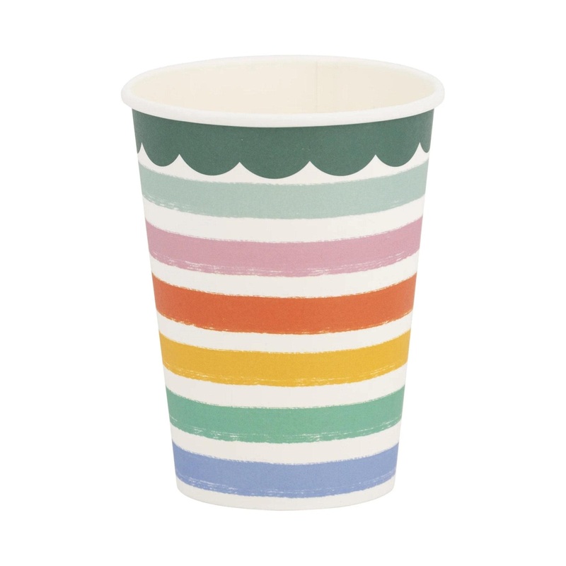 Colorful Striped Paper Cups 12oz, 8ct
