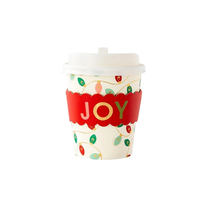 Joy Christmas Lights To-Go Cups