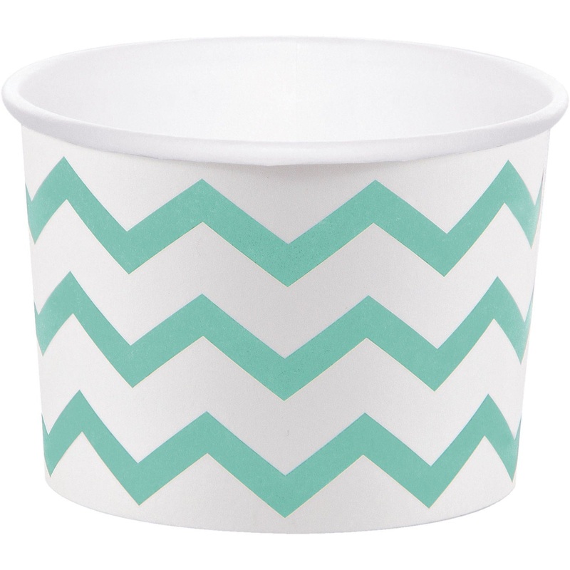 Mint Chevron Treat Cups