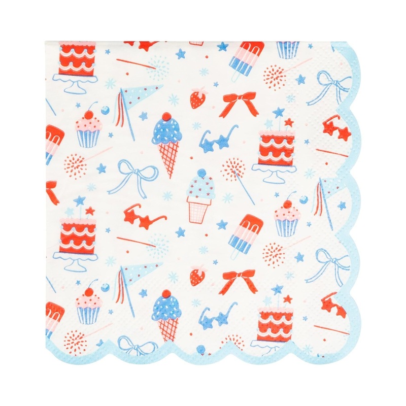 Patriotic 5" Beverage Napkins 24ct