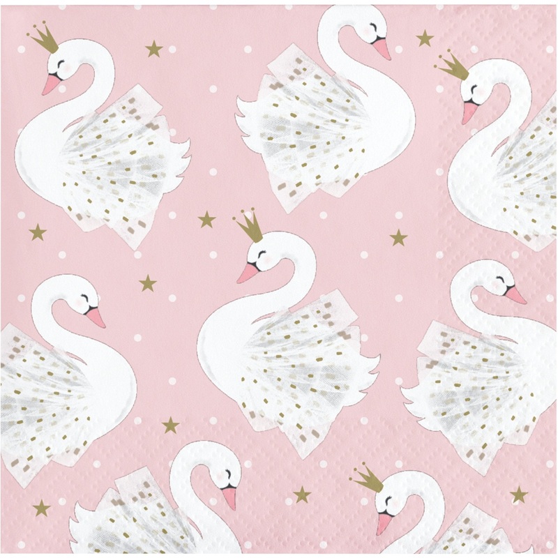 Pink Swan Party Napkins