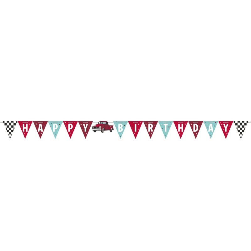 Red Truck Happy Birthday Banner 5.5ft