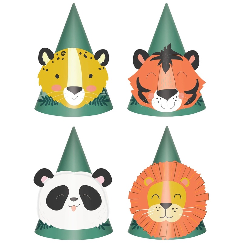 Safari Birthday Party Hats 8ct