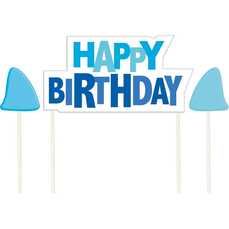 Shark "Happy Birthday" & Fin Candles
