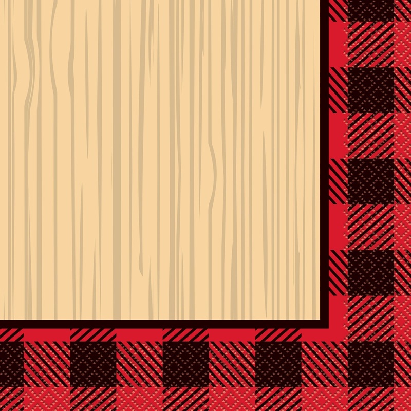 Wood Grain Buffalo Plaid Napkins