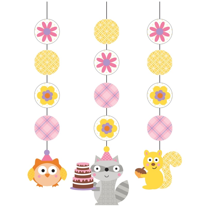Woodland Party Pink Hanging Decor