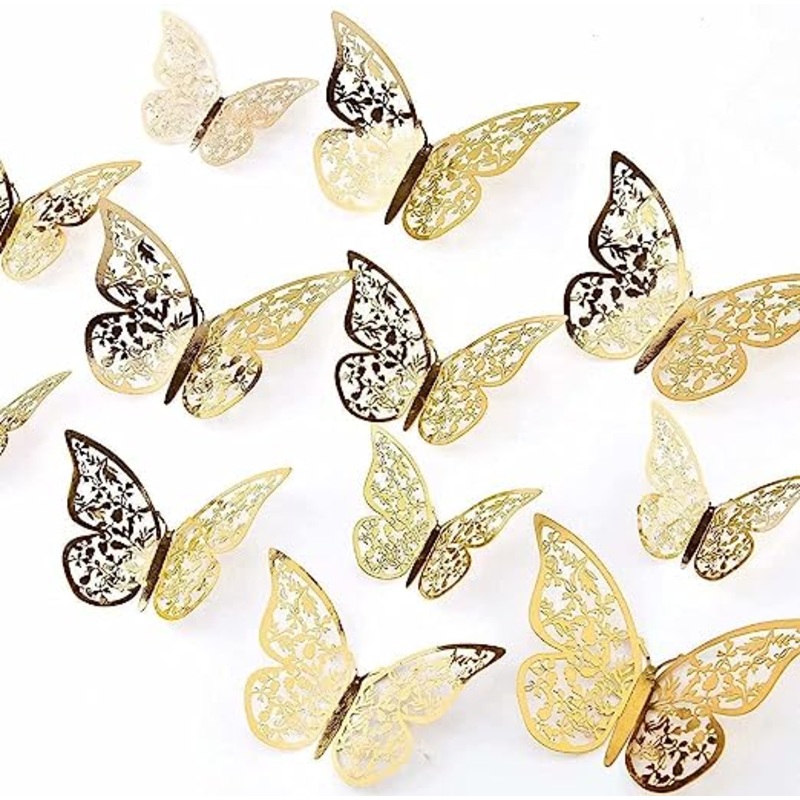 3D Gold butterflies for Wall dcor