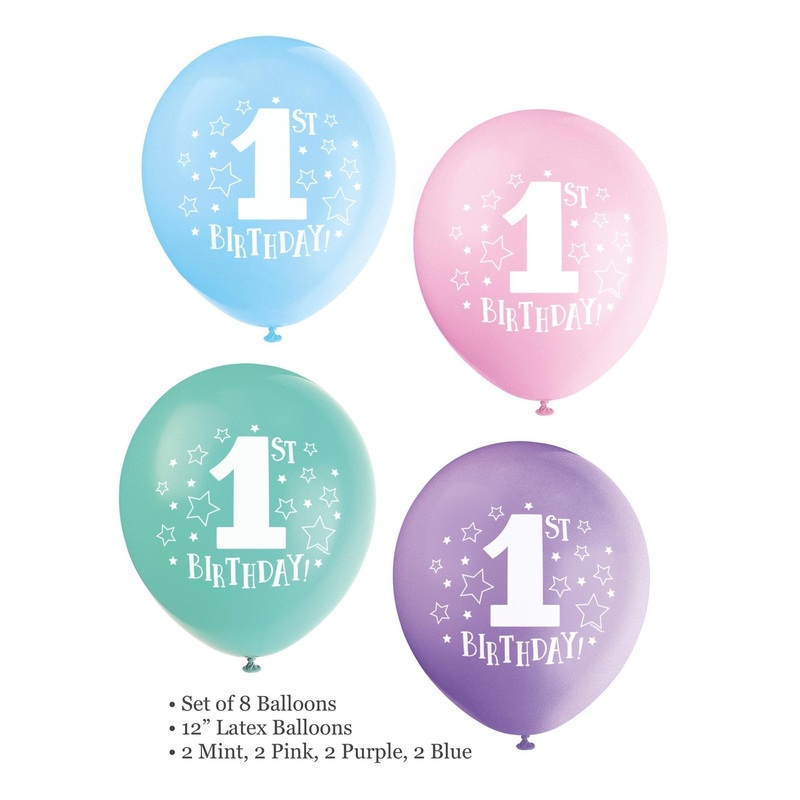 8 First Birthday Balloons