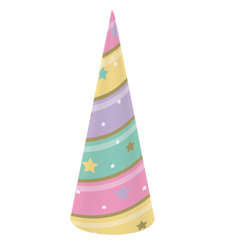 8 Pastel Rainbow Unicorn Horns