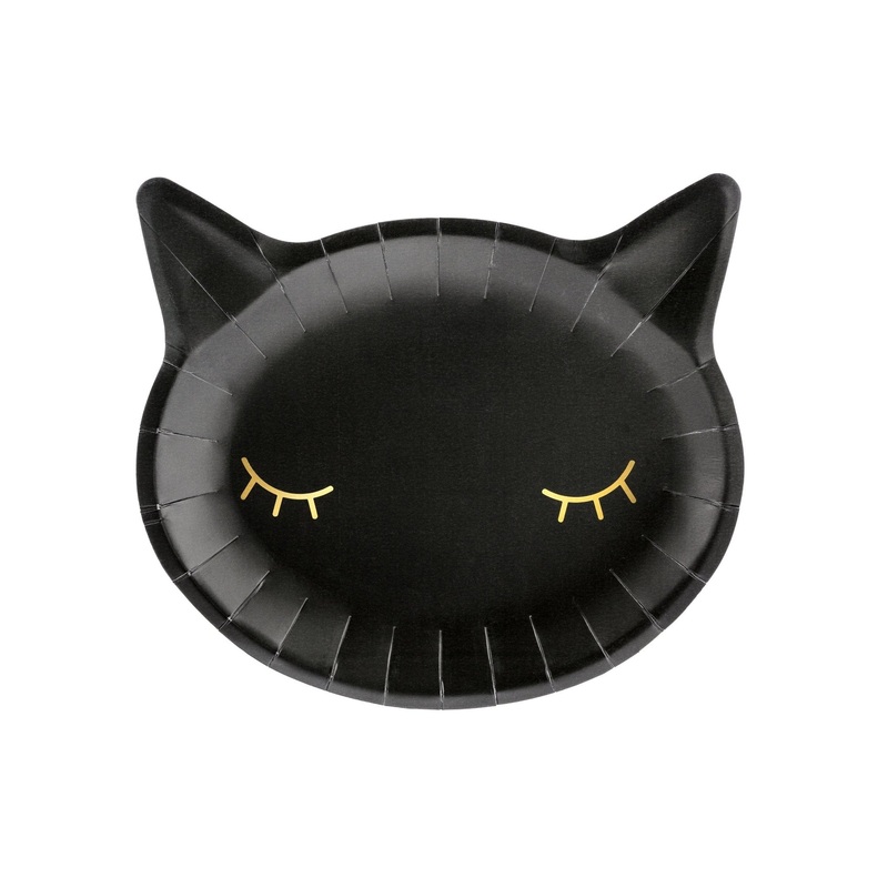 Black Cat Shaped Party Plates