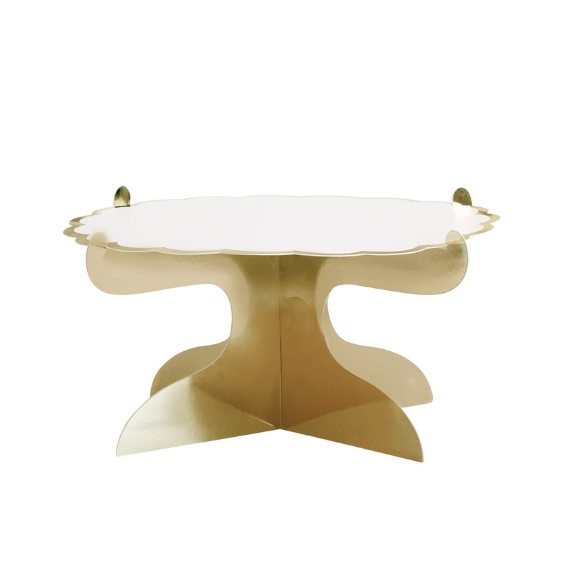 Gold & White Disposable Cake Stand