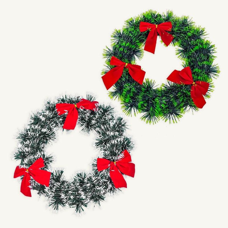 Green & Black Wreath for Xmas decor