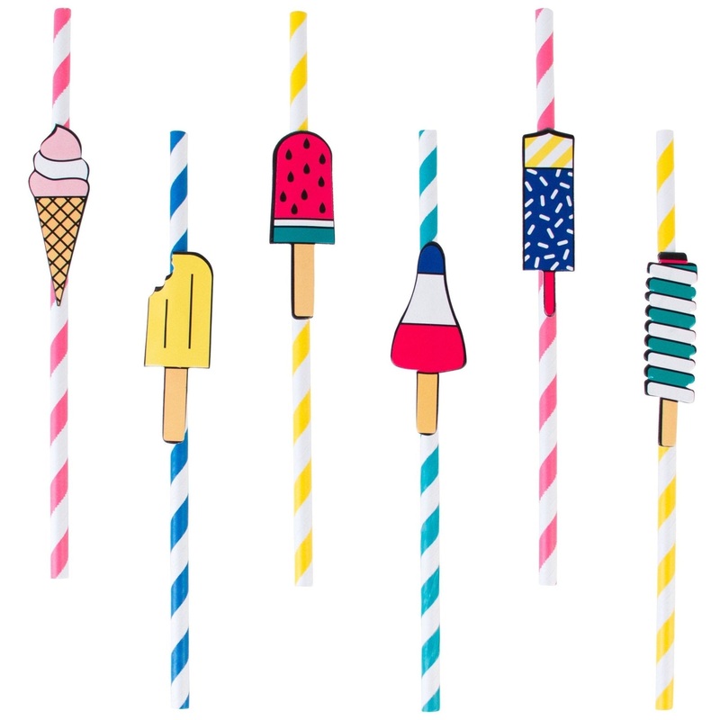 Ice Cream Party Paper Straws