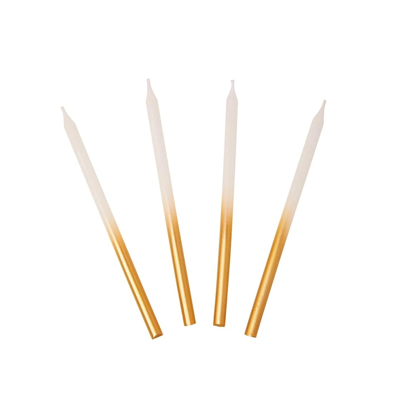 Ombre Gold & White Stick Candles