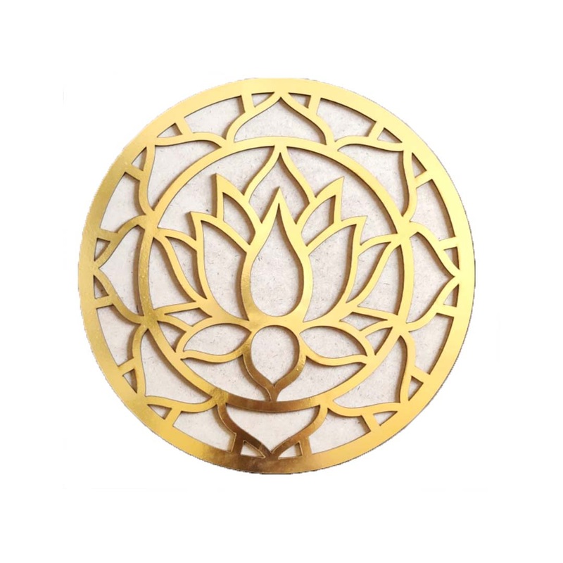 Wooden Acrylic Lotus Rangoli Mat