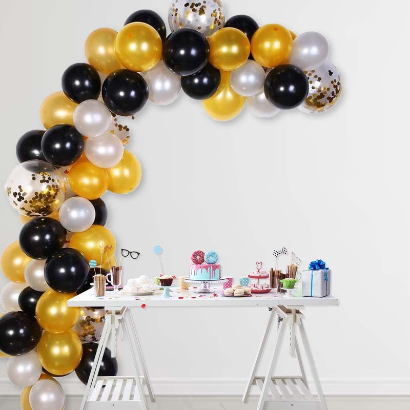 Black, Gold & White Balloon combo