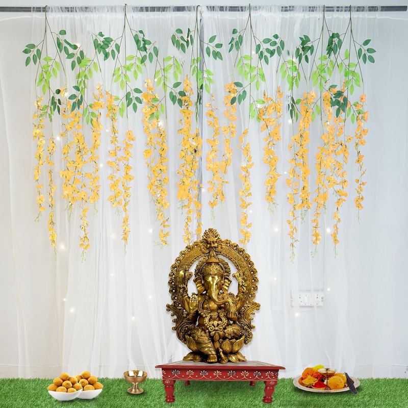 Curtains and Yellow Wisteria Festive