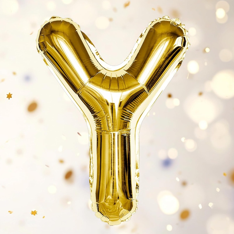Gold Y Letter Foil Balloon