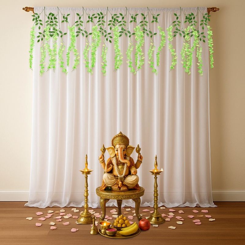 Green Ganpati Divine Decor