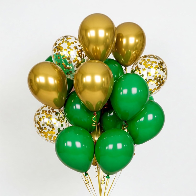 Green & Gold Chrome Balloons Decoration Kit