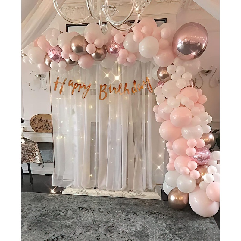 Happy Birthday Pink Theme Balloon Decoration Kit for Girls