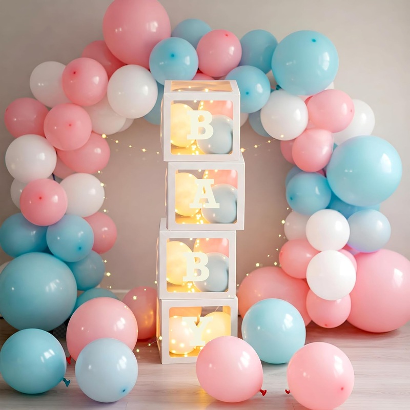 Pink & Blue Balloons for Decoration-45 pcs