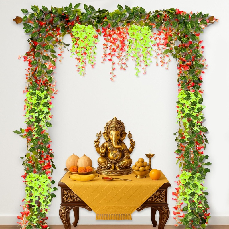 Red Green Ganpati Backdrop